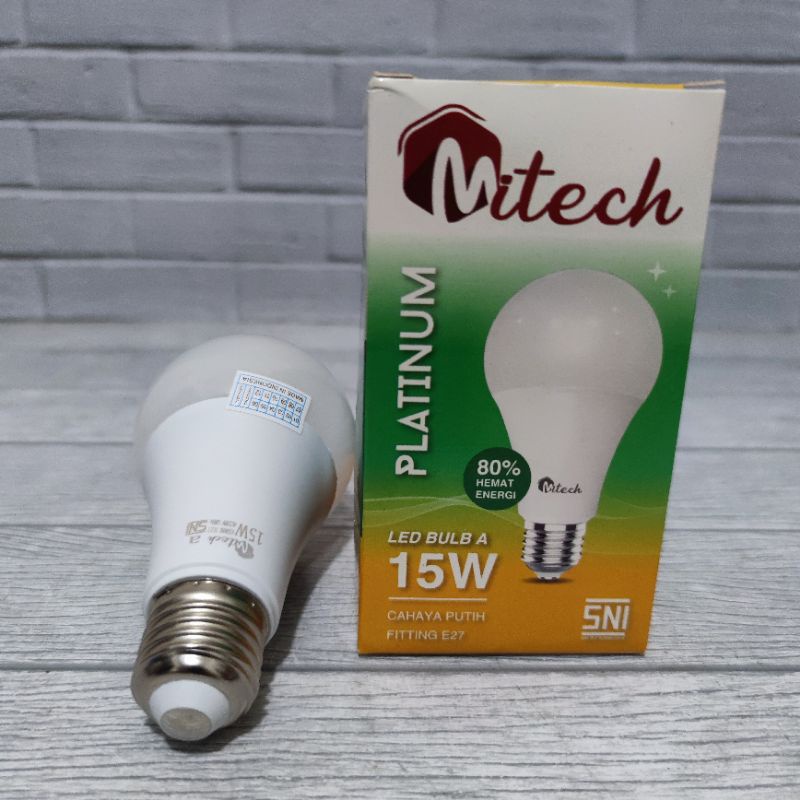 MITECH PLATINUM LAMPU LED A BULB 15W 15 WATT SNI