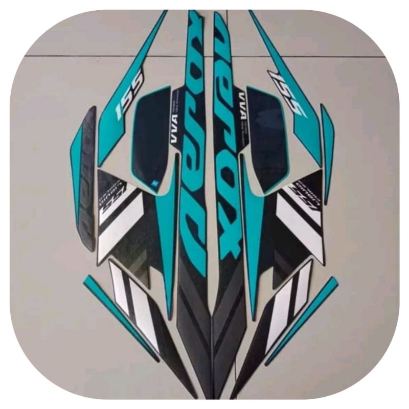 stiker striping Yamaha aerox 2021 grey lis biru tosca