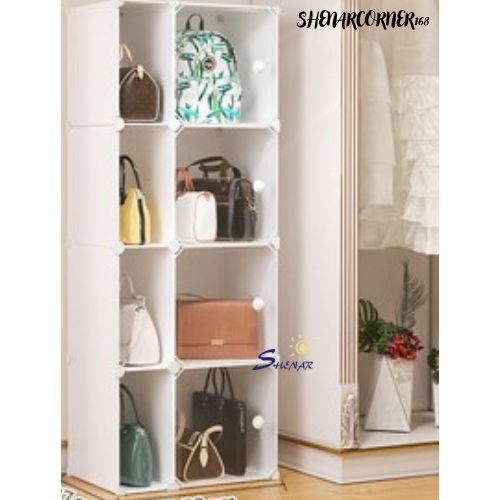 SHENAR LEMARI PLASTIK TAS BAJU CELANA SERBAGUNA / STORAGE CABINET HANDBAG / LEMARI PLASTIK 4 SUSUN / RAK BUKU BONEKA / LEMARI PLASTIK TAS BAG STORAGE - GISEL STELLA, SHENARCORNER168