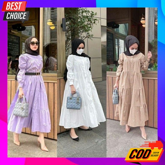 Gamis Wanita Polos Syari Baju Gamis Lebaran 2022 Games Ibu2 Bju Games  Gfs At Qiqi Maxi Dress
