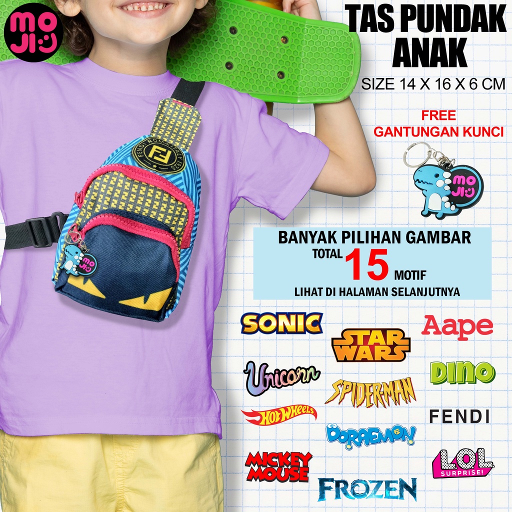 Tas Selempang &amp; Bahu Anak Laki dan Perempuan / Tas Pundak Anak Karakter Kartun &amp; Superhero - MOJI