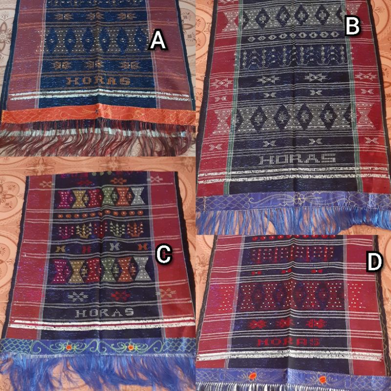 ULOS SADUM BIRU SISI MARON ULOS BERPAYET KAIN KHAS BATAK