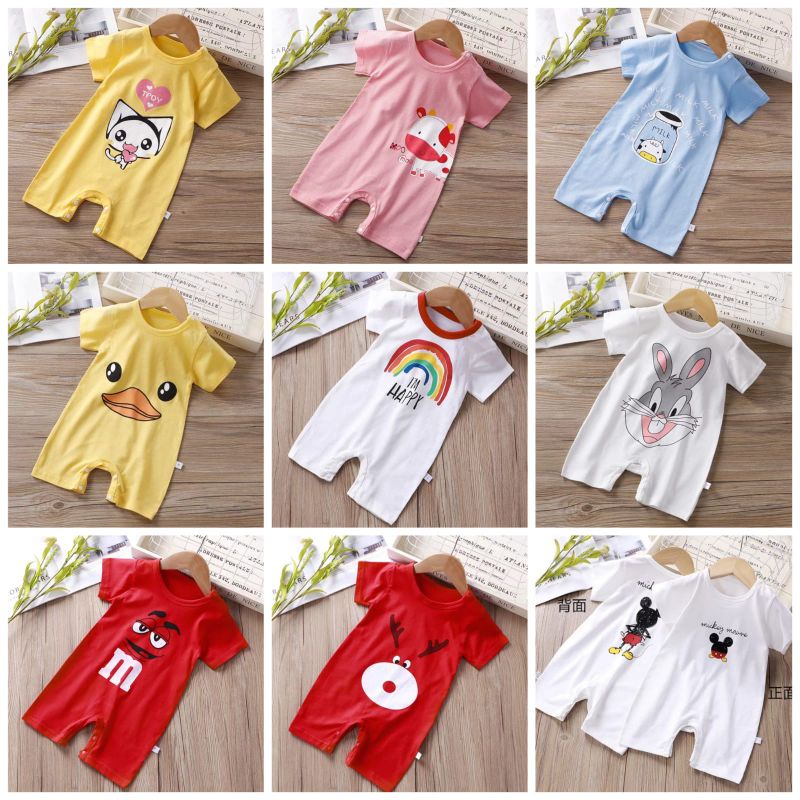Jumper Bayi IMPORT Unisex / Roomper / Baju Kodok Bayi / Baju Anak Usia 0-3 Bulan DIJAMIN Bahan Katun/cotton asli 100%