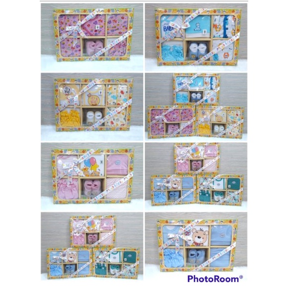 Baby Set BB Lucky Safari Boy/girl Paket Kado Bayi Baju Set Box Baju Bayi Newborn SNI Motif