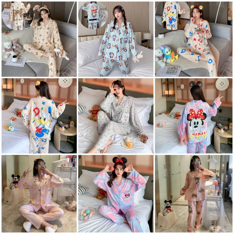 Piyama Import Wanita  Murah Baju Tidur Lengan panjang Piyama Korea Taehyung PP
