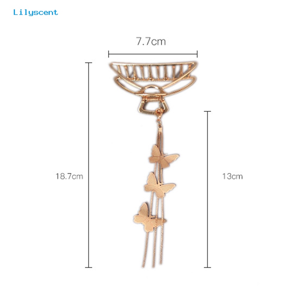 Jepit Rambut Bentuk Kupu-Kupu Hollow Out Lapis Emas Untuk Wanita