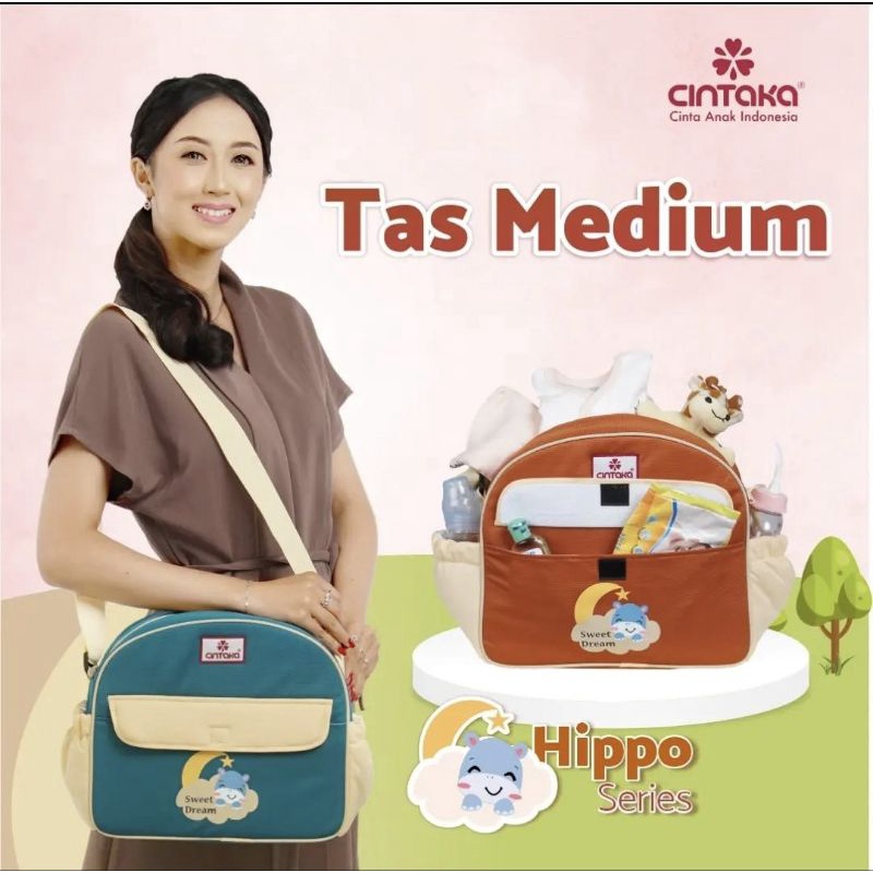 Cintaka Tas Bayi Medium Saku Print Hippo Series - TCT 2752