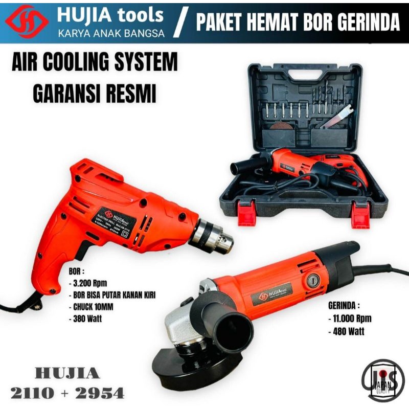 Paket combo gerinda + bor HUJIA fulset koper kualitas maktec