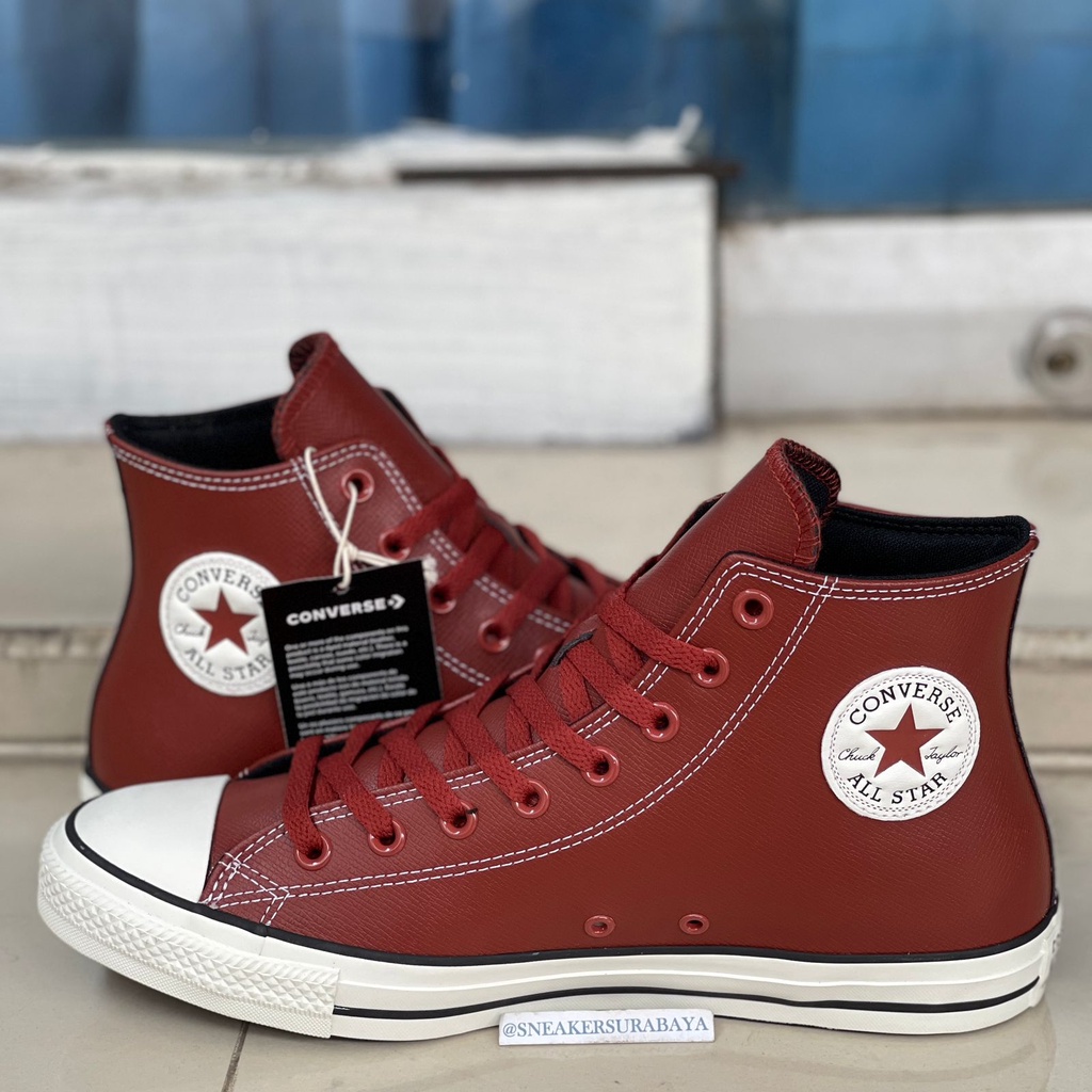 Converse CTAS HI Leather Embossed  Dark Terracotta