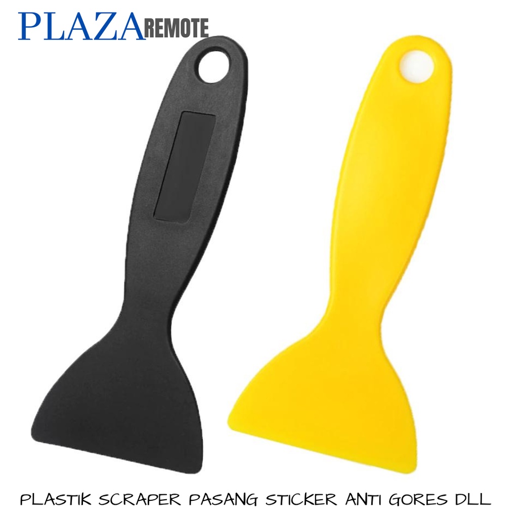 SCRAPER PLASTIK PERATA UNTUK PASANG STICKER ANTI GORES HP DLL KUNING 130X60MM