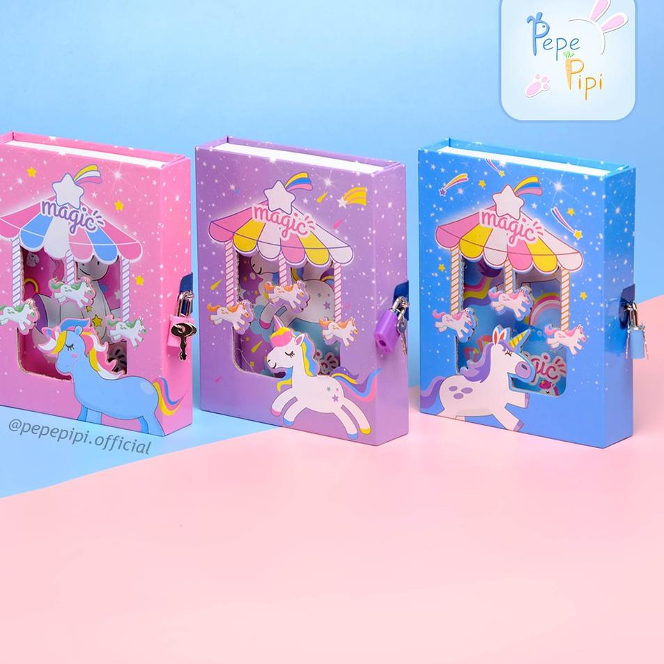 

Promo Spesial!! Buku Diary Unicorn Note Book Dengan Kunci Gembok Tebal bisa COD ど 2