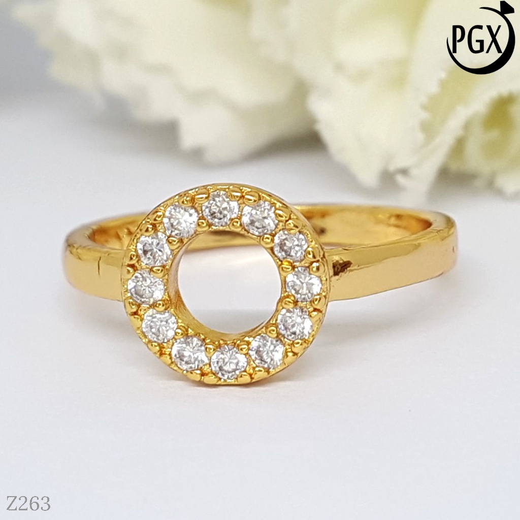 PGX Cincin Xuping Wanita Perhiasan Lapis Emas Aksesoris Fashion Premium - Z263