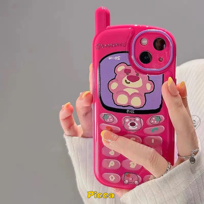 Soft Case Desain Kartun Buaya Strawberry Beruang Gaya Retro Untuk IPhone 11 XR 7 8 Plus 12 13 Pro MAX SE 2020 X XS MAX