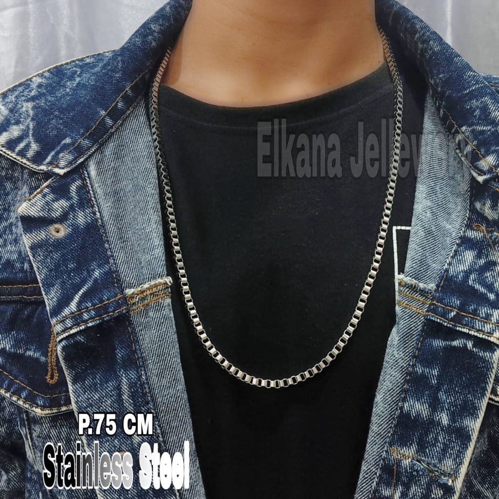 KALUNG COWO RANTAI SLIM Perhiasan super berkelas fashion korea anti karat dan anti luntur