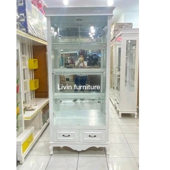 lemari pajangan 2 pintu kaca