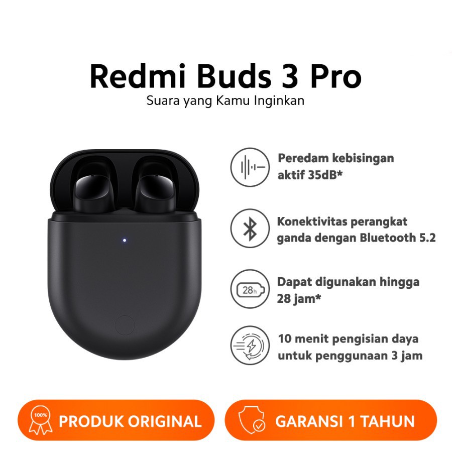 Mi TWS Redmi Buds 3 PRO ANC Bluetooth Earphone - Garansi Resmi TAM