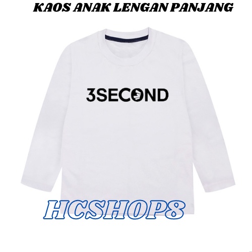 Kaos Anak Lengan Panjang Logo scon Unisex Cowok Cewek Usia 2-16th