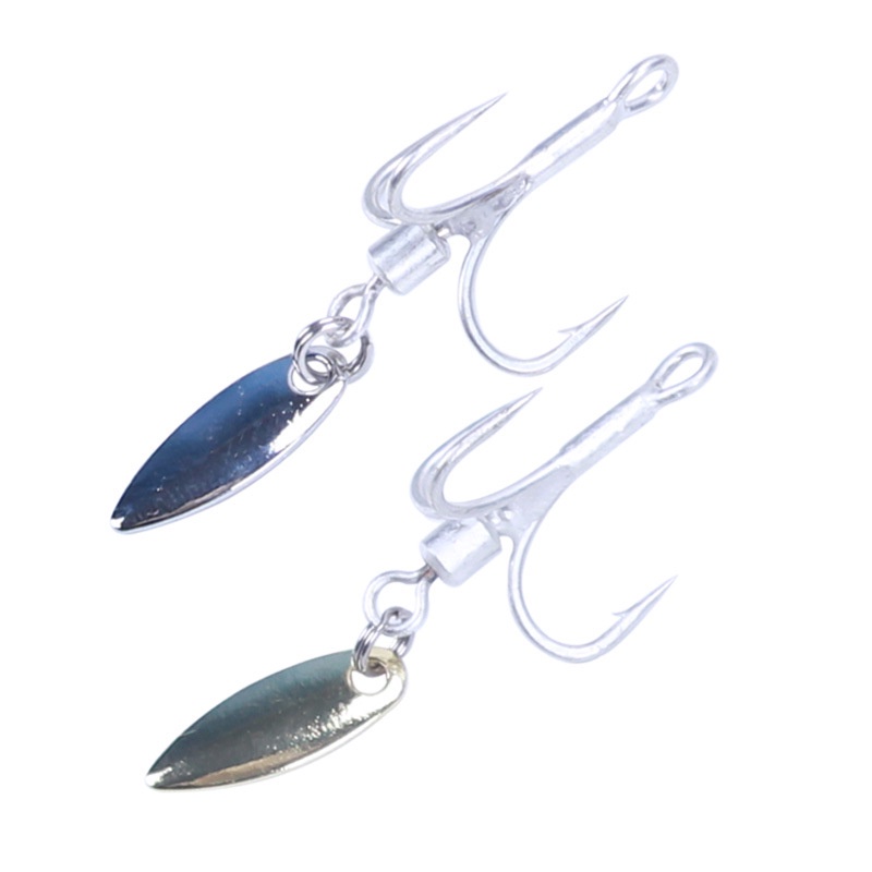 4pcs Kail Pancing Treble Dengan Willow Blade Spinner Pengganti Untuk Ikan Trout Bass Air Tawar / Asin / Perak