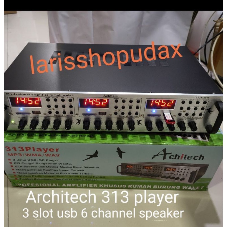 AMPLI WALET 313 ACHITECH 3 USB 6 CHANNEL SPEAKER
