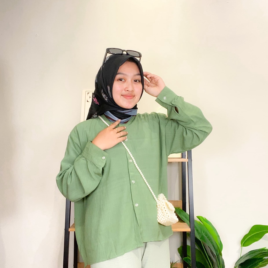 KEMEJA BASIC RAYON CRINCLE PREMIUM - ATASAN WANITA CRINKLE