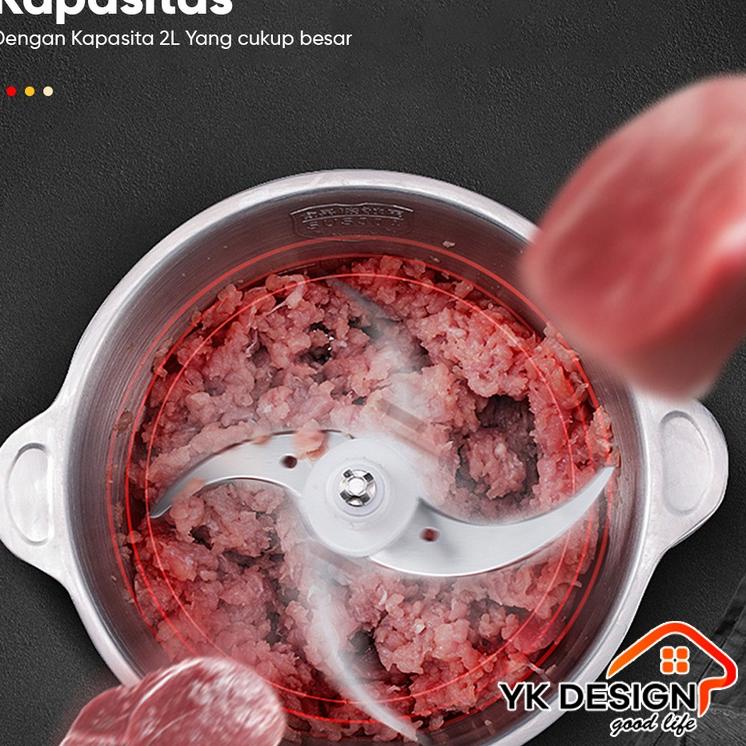 Langsung Atc YK DESIGN YK-100A01 Blender Penggiling Daging Serbaguna / Meat Grinder chopper 2L blend