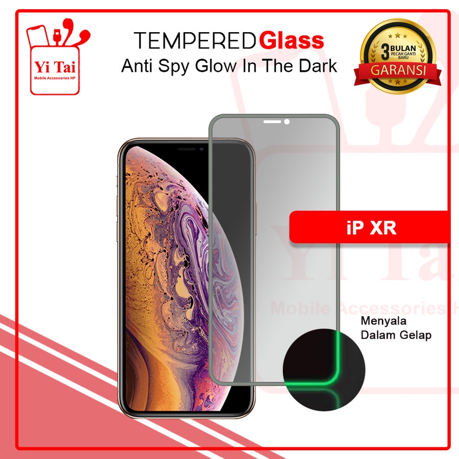 YI-TAI TEMPERED GLASS PREMIUM SPY GLOW IN THE DARK IP 6 IP 7 IP 8 IP 6 PLUS IP 7 PLUS IP 8 PLUS IP X IP XS IP XS MAX IP XRWHITE_CELL