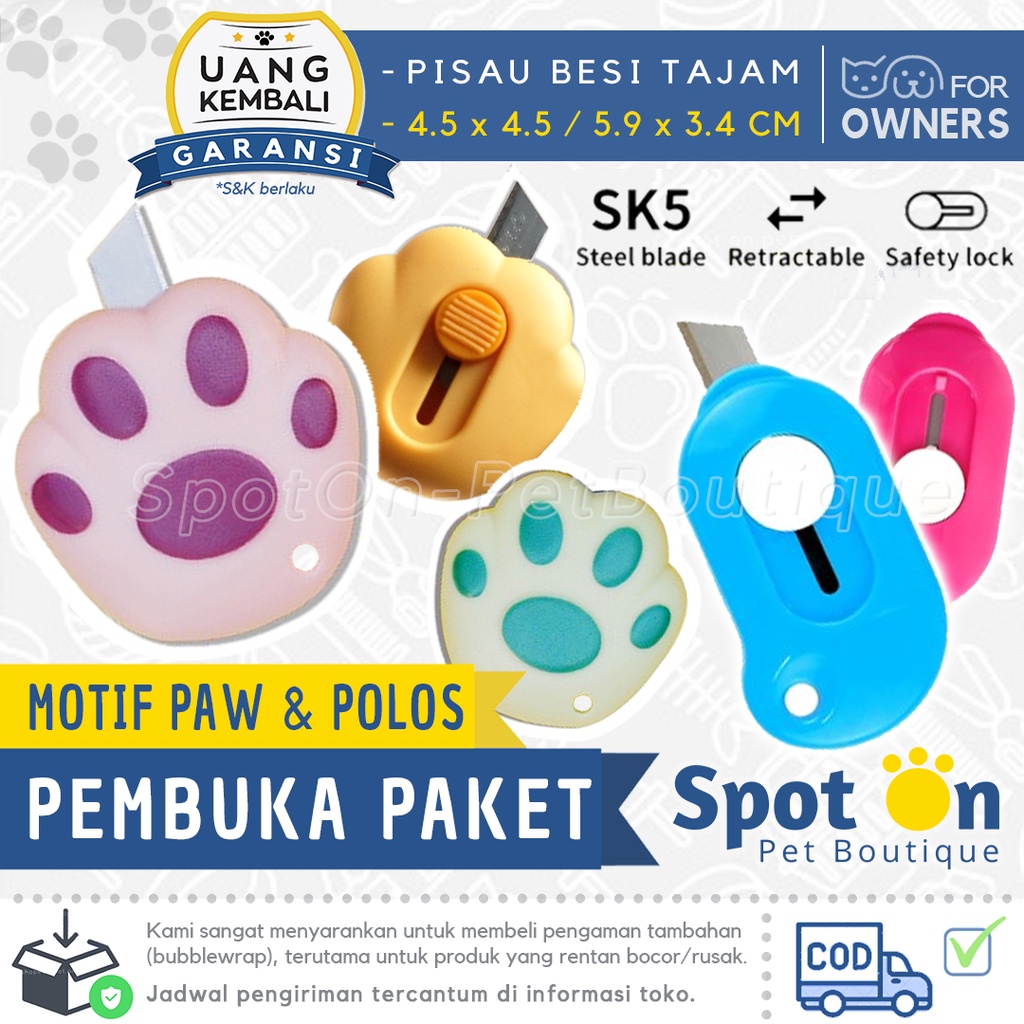 Pembuka Paket Bentuk Paw Kucing Anjing | Pembuka Kardus | Mini Cutter | Unboxing