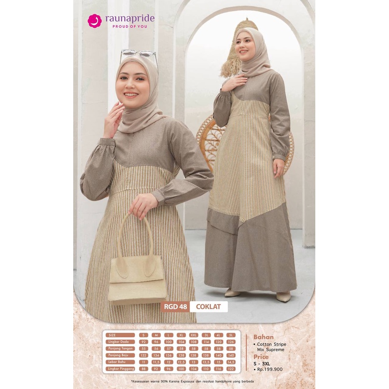 Baju  Gamis Wanita  Katun / Rauna GD -48 / Fashion Muslim