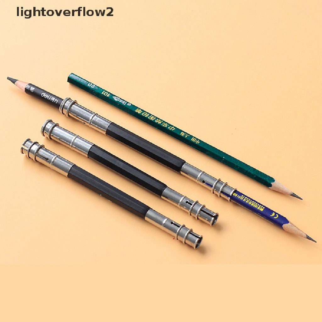 (lightoverflow2) Holder Ekstender Pensil Dua Kepala Adjustable Untuk Sekolah / Kantor