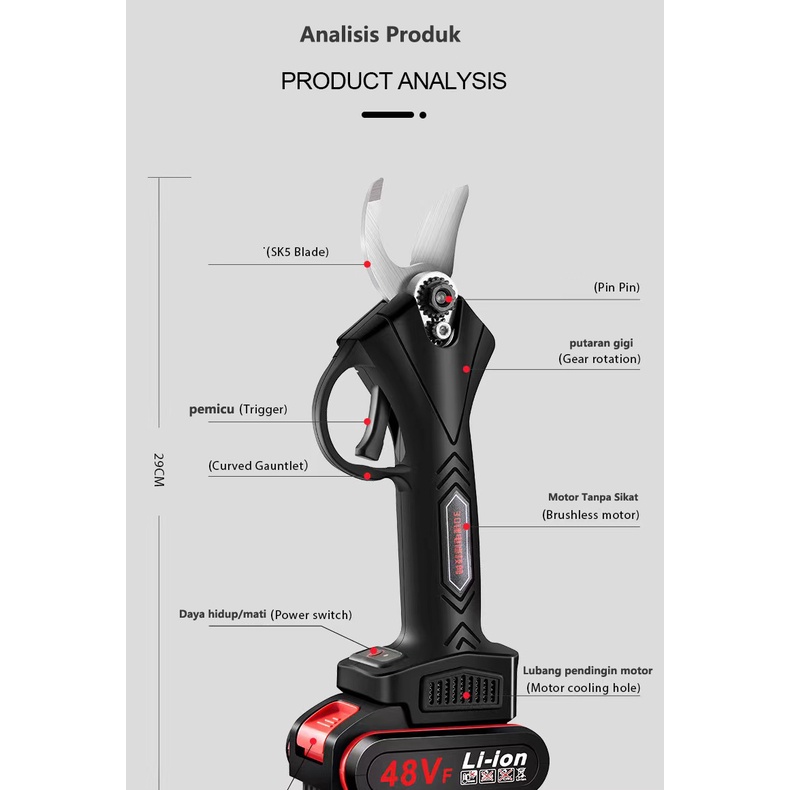 gunting dahan cordless gunting taman listrik