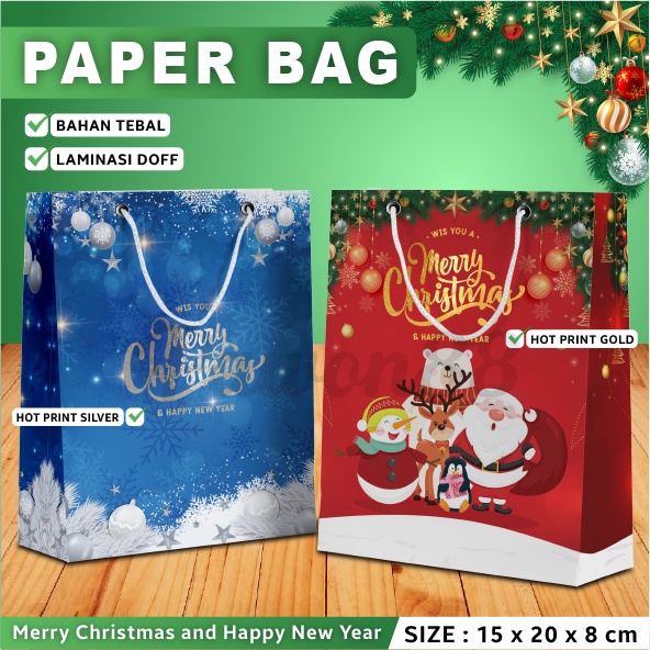 

Paper Bag Natal - Paper Bag Christmas| 15x8x20 cm Varian (5 pcs)