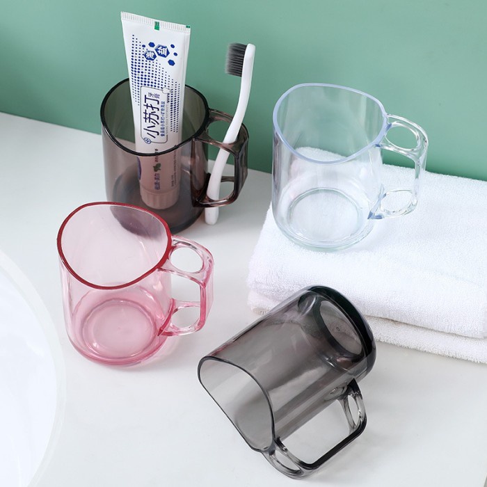 (CLASHOP)Gelas Sikat Gigi Tempat Odol Gelas Kumur Toothbrush Holder Transparant