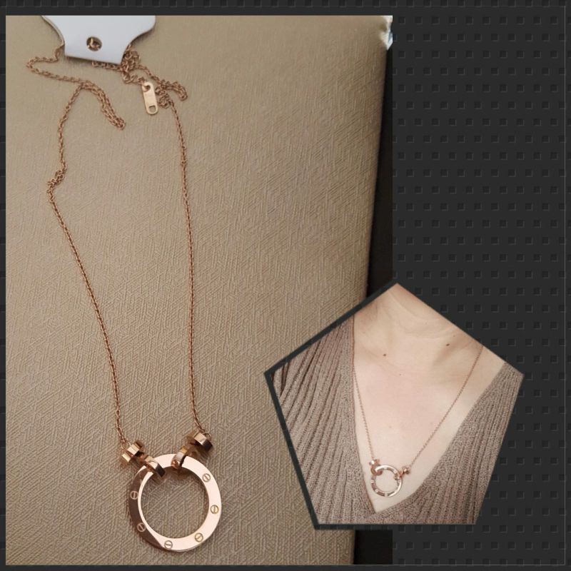 Kalung Panjang Titanium Rose Gold