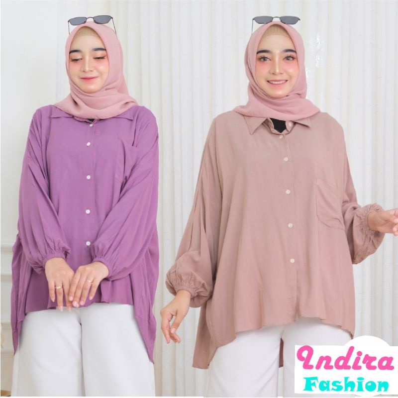 Dandles Kemeja Oversize Katun Rayon / Blouse Rayon Jumbo