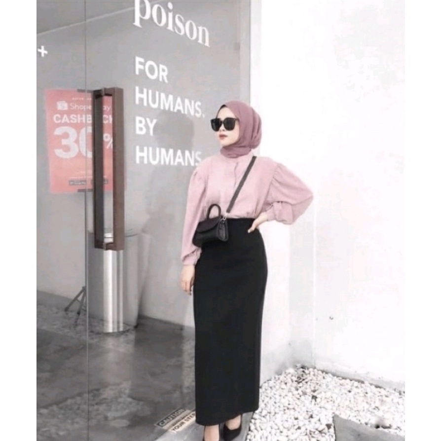 ROK SPAN KERJA WANITA BAHAN SCUBA PREMIUM KANTOR FORMAL WANITA ROK MUSLIM