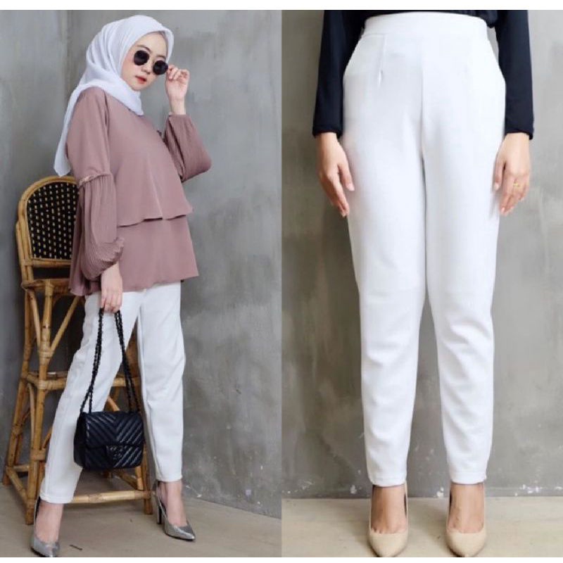 CELANA SCUBA BASIC PANTS / CELANA KERJA WANITA  / CELANA BASIC STREET