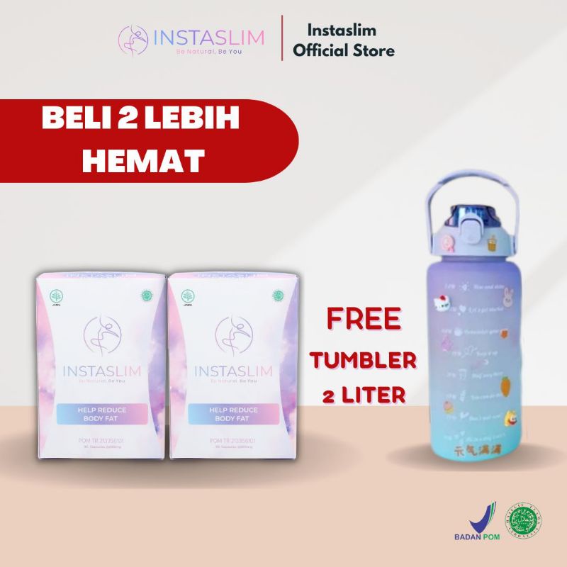 Special package INSTASLIM 2box FREE tumbler 2Lt | Obat ampuh menurunkan BB 3-5 kg seminggu