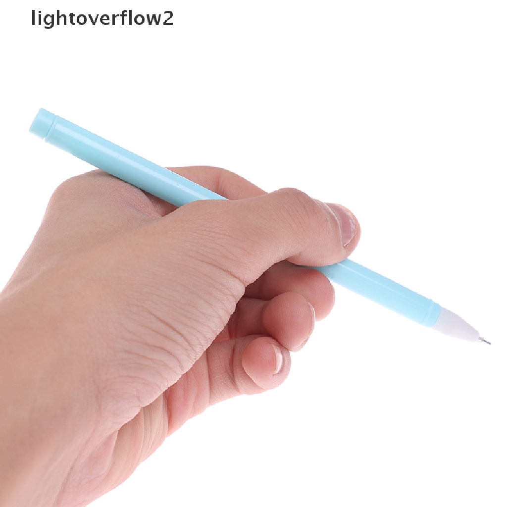 (lightoverflow2) 6pcs Pulpen Gel 0.5mm Bentuk Kucing Untuk Sekolah / Kantor