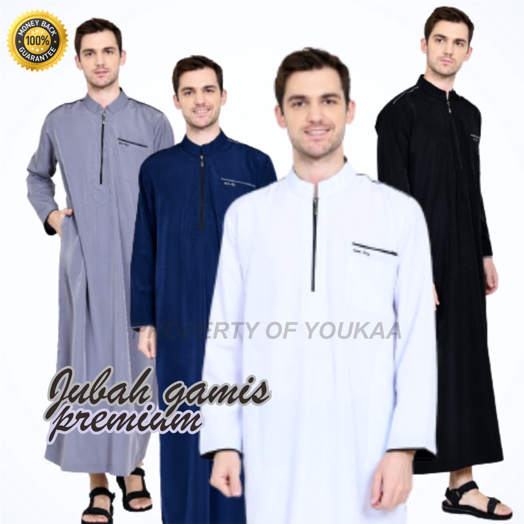 Jubah Gamis Pria Dewasa Lengan Panjang Model Saudi Polos dan Elegant Anti Kusut Premium