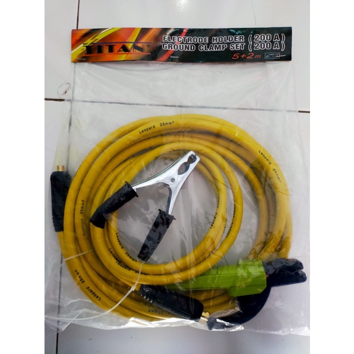 PAKET SET Tang Las Set Stang Las Set Masa Kabel 5 Meter + 2meter TITAN