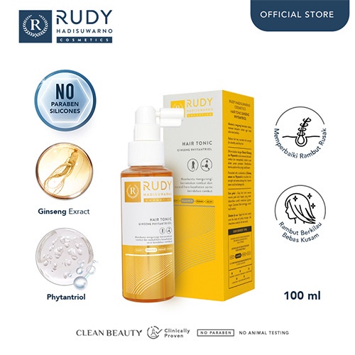 Rudy Hadisuwarno  Hair Tonic Ginseng Plus Phytantriol Kuning 100 / 200 ml