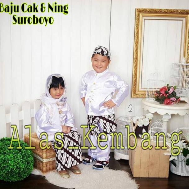 "CKJ.18Oc22ᴸ" Baju Cak Dan Ning Surabaya / Baju adat Surabaya u/Anak TK & SD