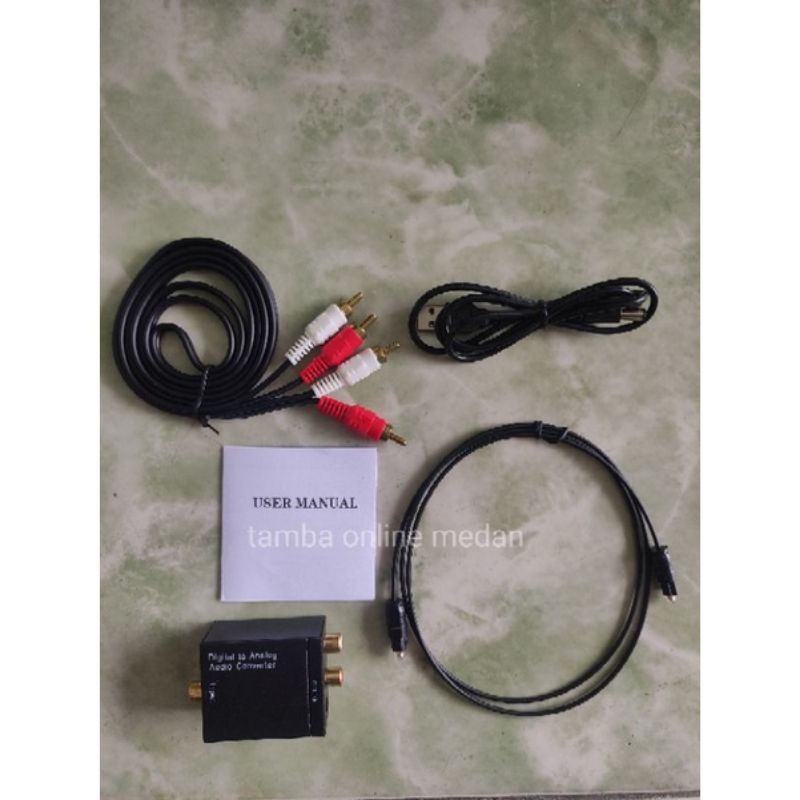 Paket Digital to analog audio converter toslink optical coaxial rca usb
