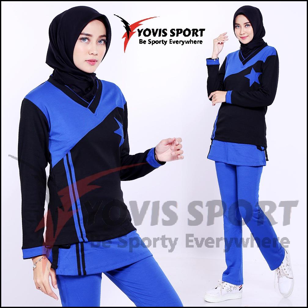 Bs12 Setelan Baju Olahraga Wanita Yovis Sport | Baju Dan Celana Seragam Senam Aerobic Gym Lari
