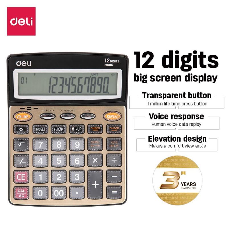 

Deli EM00550 Kalkulator suara / Voice Calculator Bahasa Indonesia