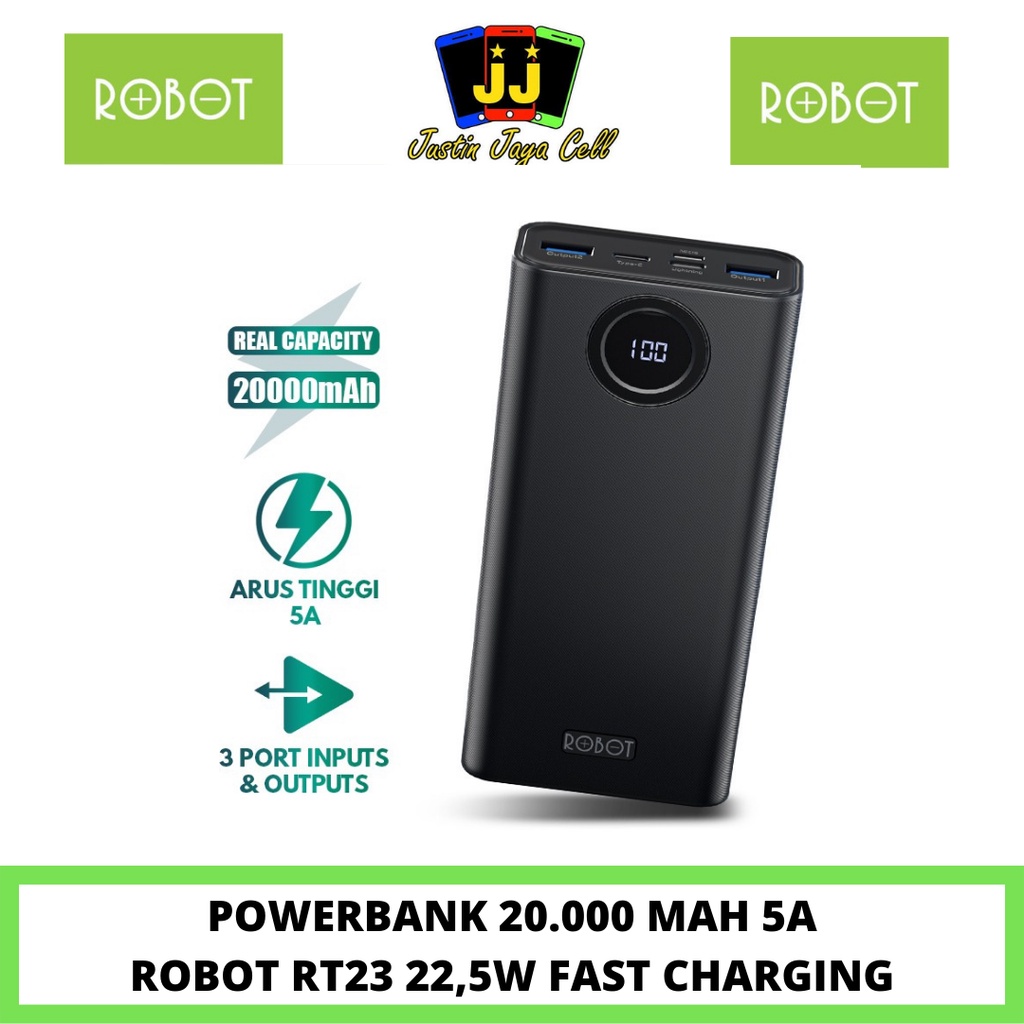 Powerbank ROBOT RT23 20000 mAh 5A 22.5W Fast Charging