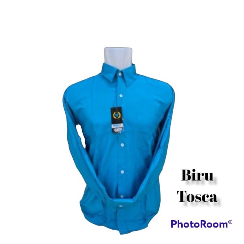 Kemeja Formal Warna Biru tosca /Kemeja Pria Polos Tangan Panjang
