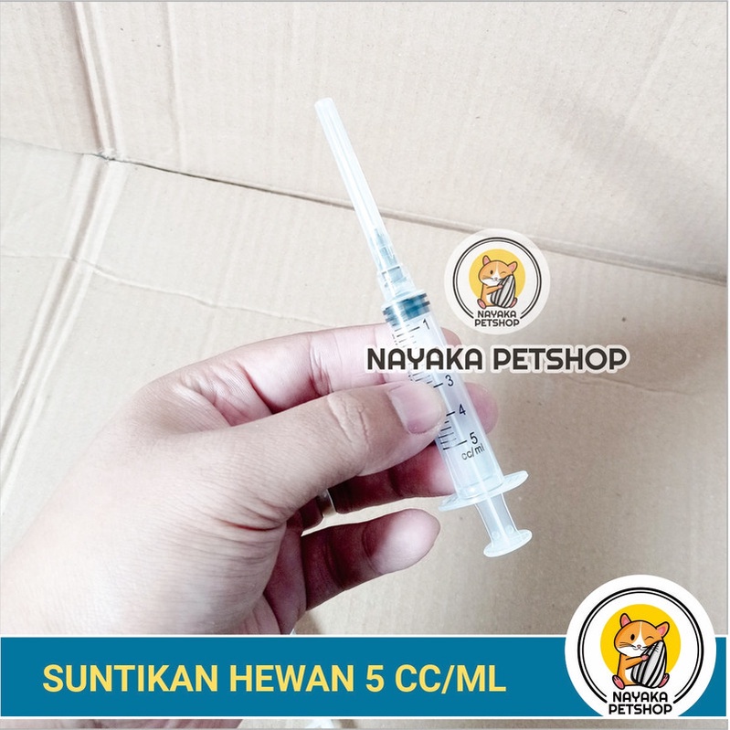 Alat Suntik Hewan 5 CC ML Syringe Spuit Obat Vaksin Jarum Spet Injeksi Ternak Suntikan Kucing Anjing Musang Kelinci