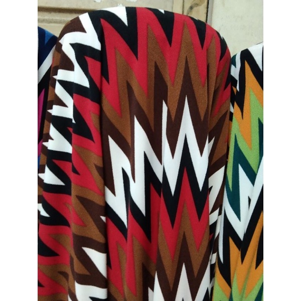bahan/kain kaos Jersey motip zigzag