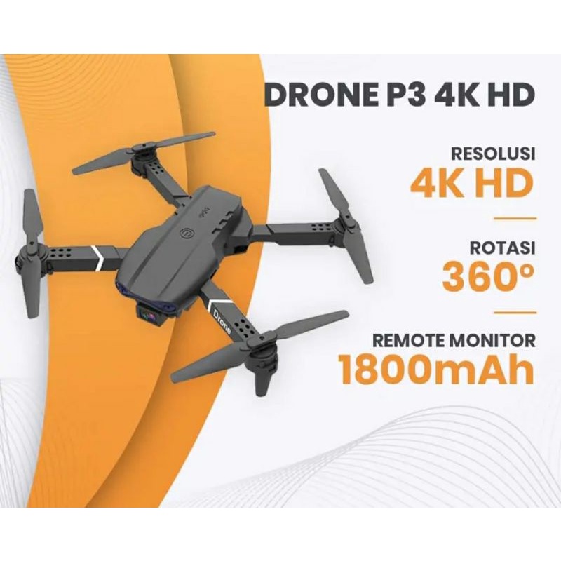 DRONE P3 CAMERA 4K HD AUTOFOKUS TERBANG STABIL BATRAI AWET